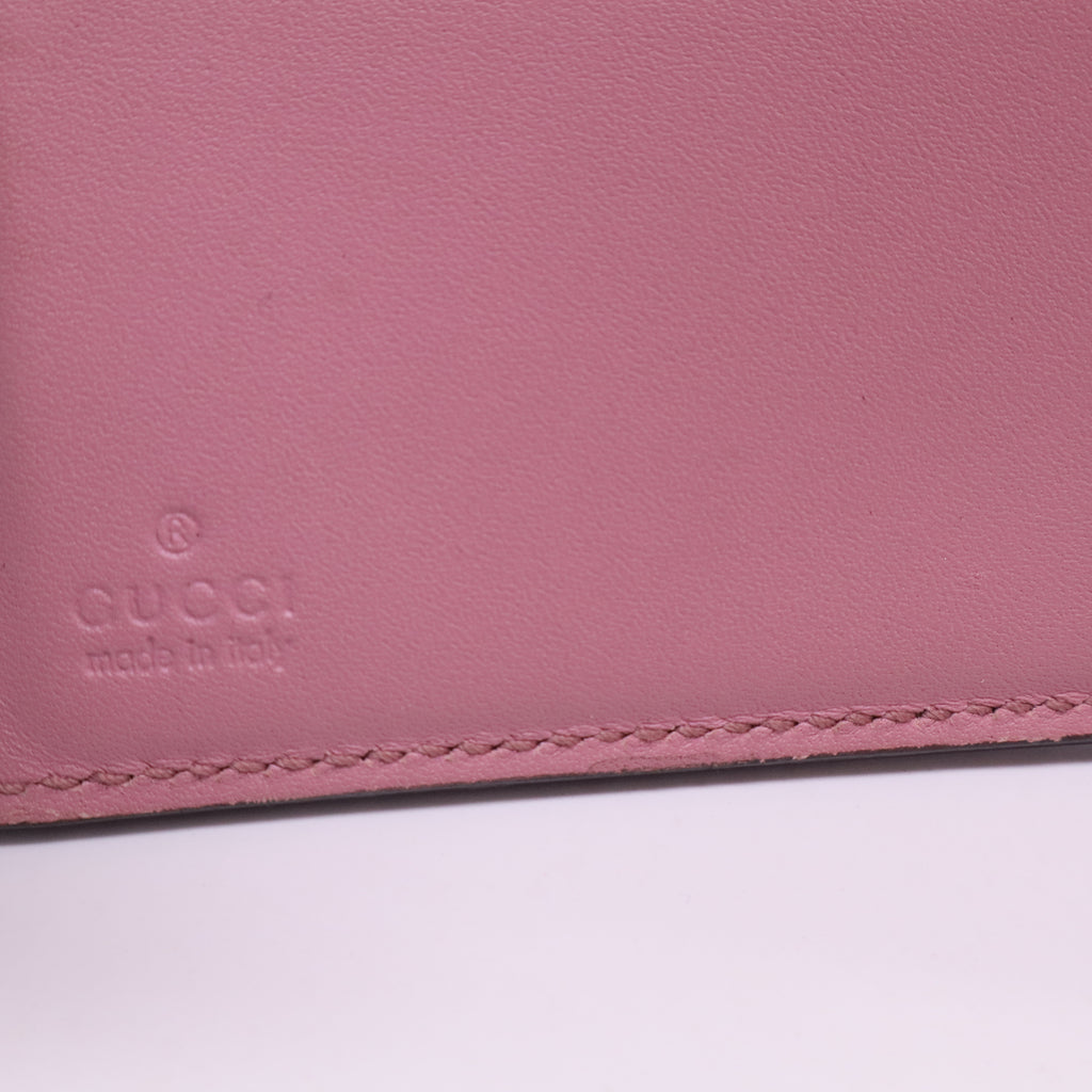 GG Supreme Monogram Pearl Studded French Wallet