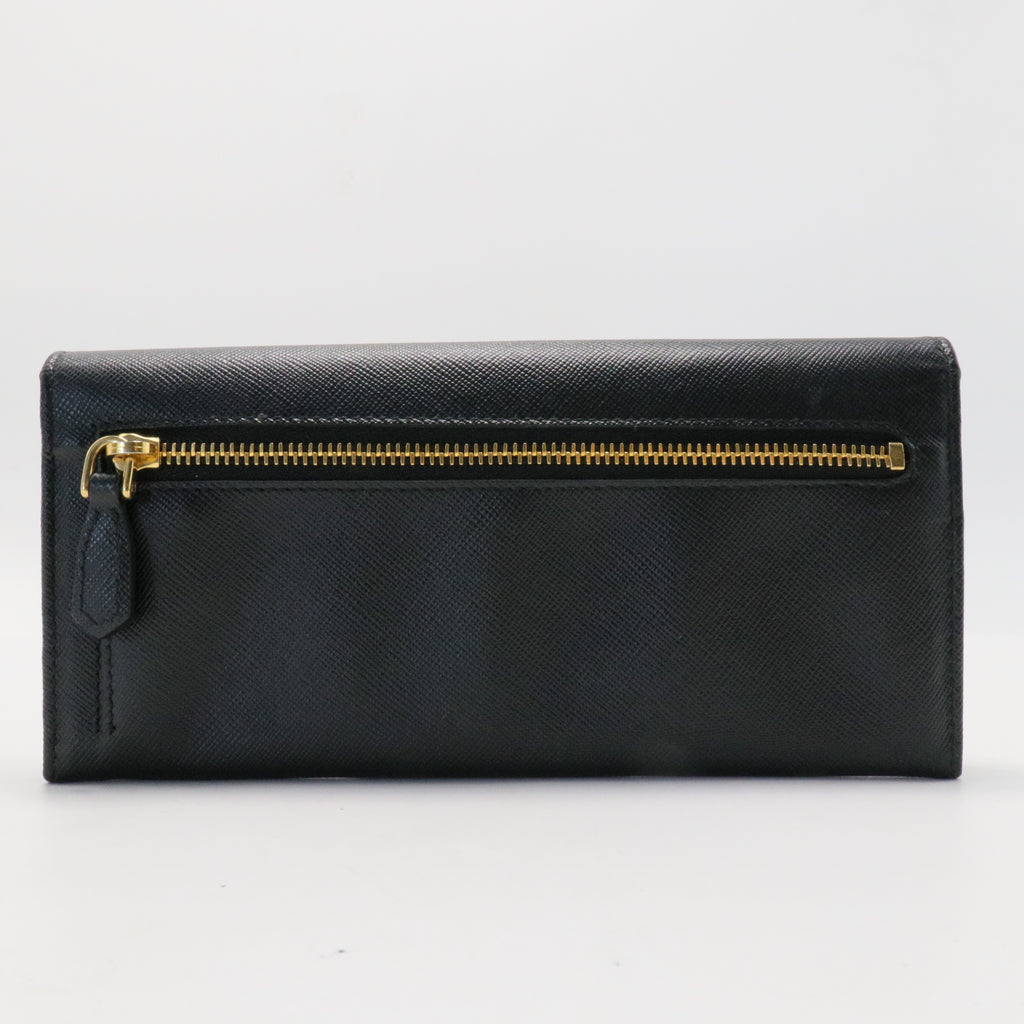 Saffiano Black Long Wallet