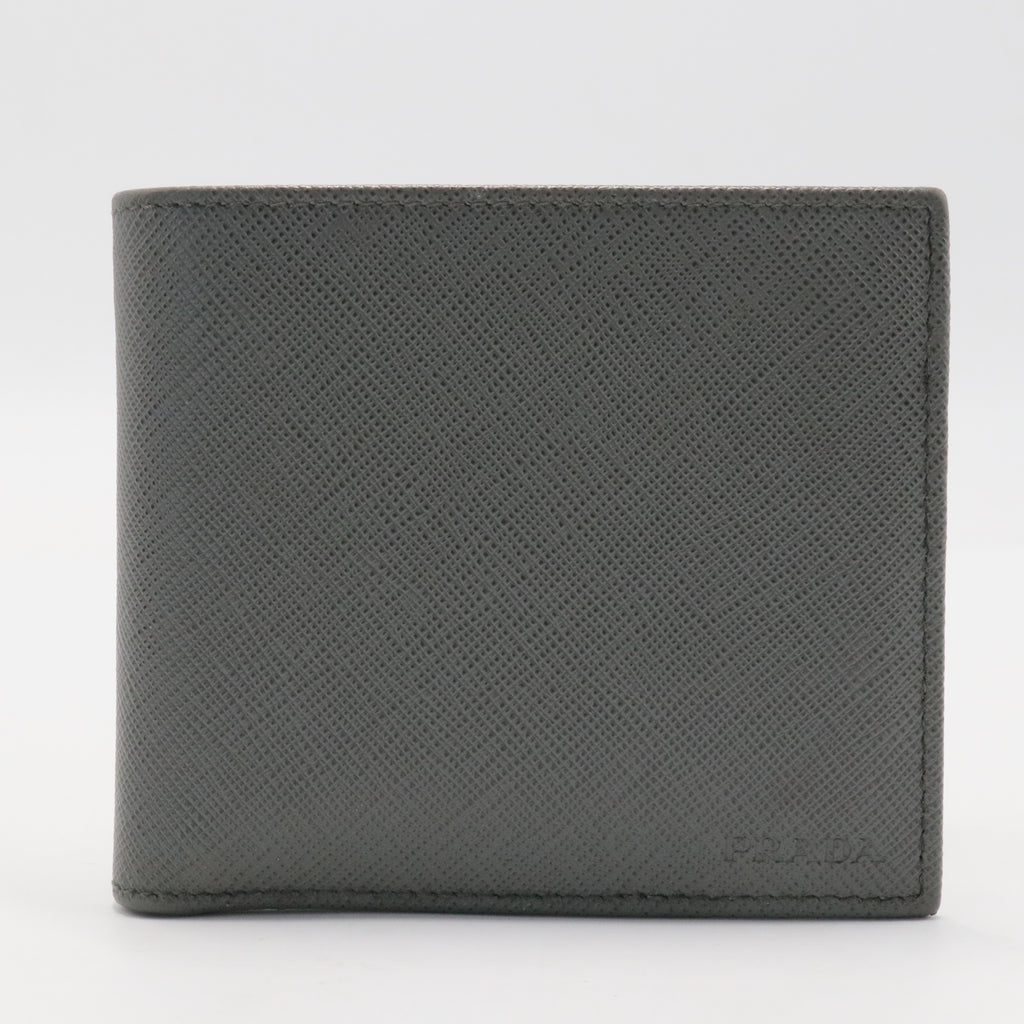 PRADA GREY SAFFIANO BIFOLD WALLET