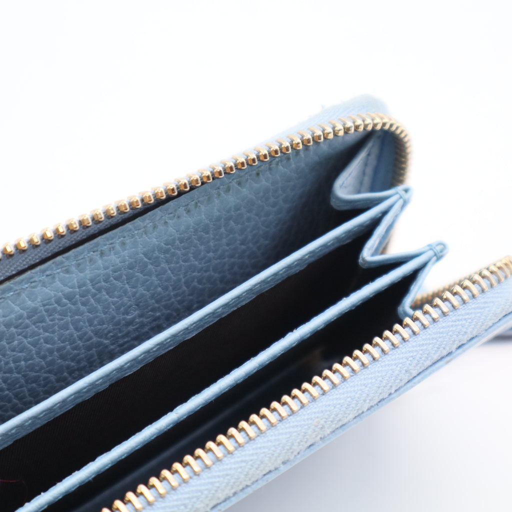 Gucci Original Leather Dollar Calf Wallet in Mineral Blue