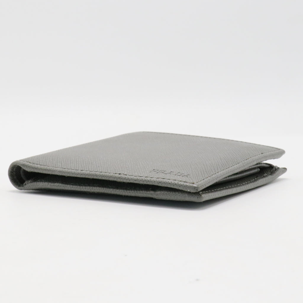 PRADA GREY SAFFIANO BIFOLD WALLET