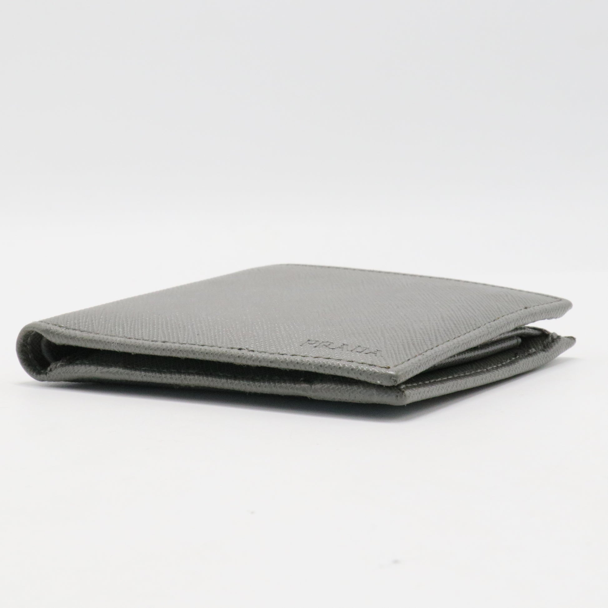 PRADA GREY SAFFIANO BIFOLD WALLET