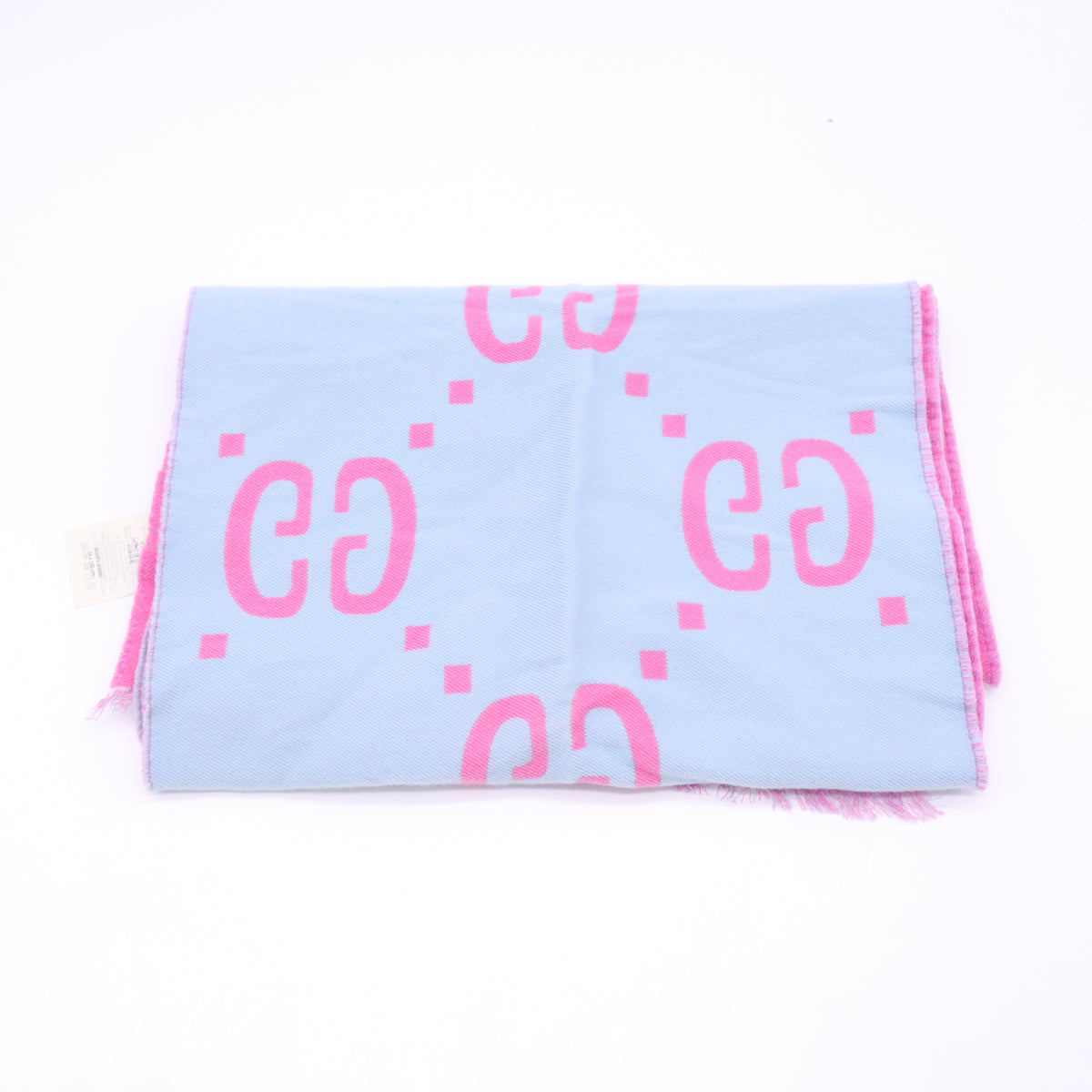 Gucci GG Pink Wool Silk Scarf Twins LDJ5979
