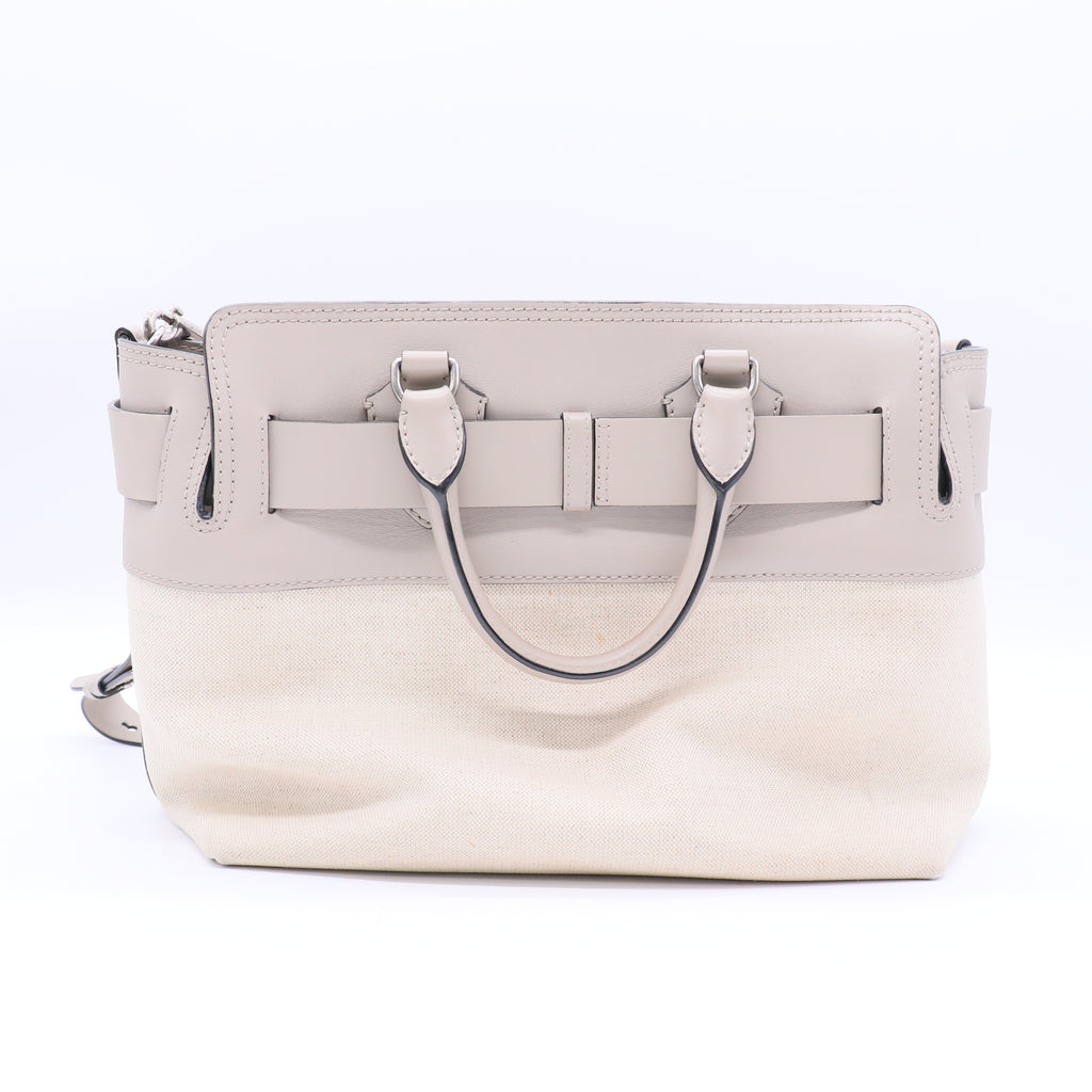 Burberry Grey/White Pebbled Leather Medium Belt Bag Twins LDJ3115