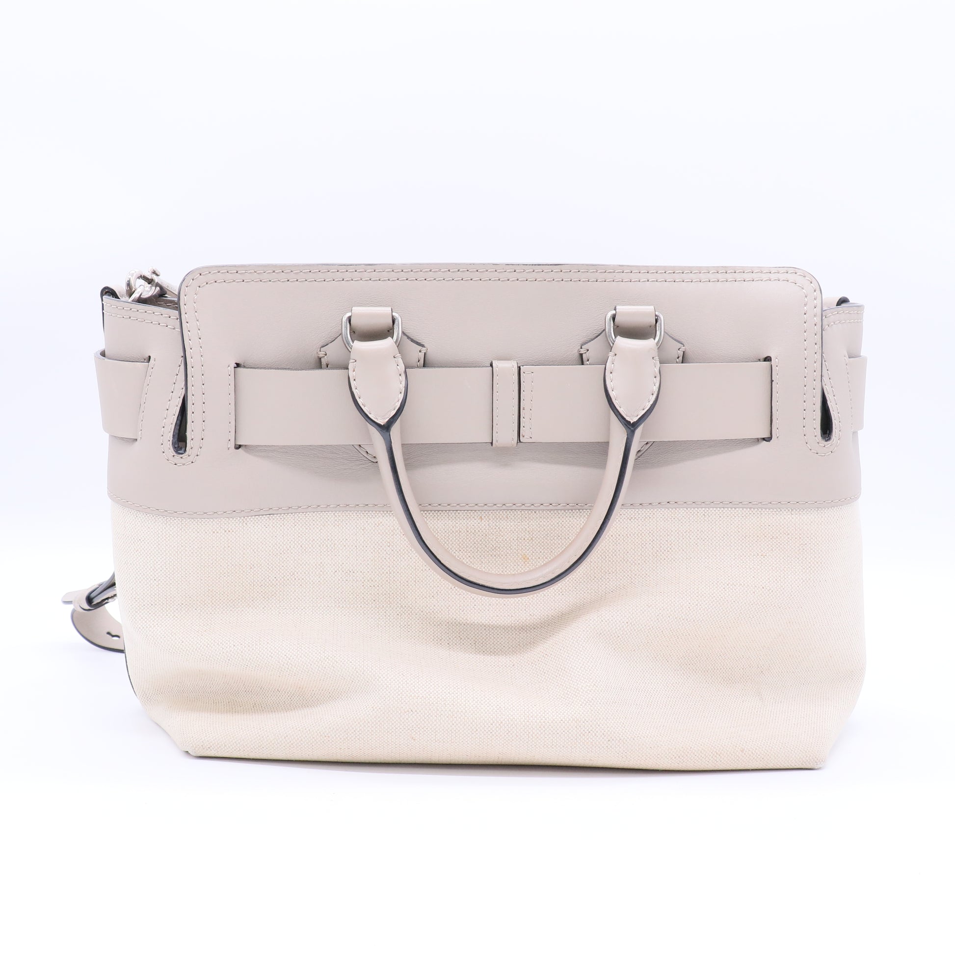 Burberry Grey/White Pebbled Leather Medium Belt Bag Twins LDJ3115