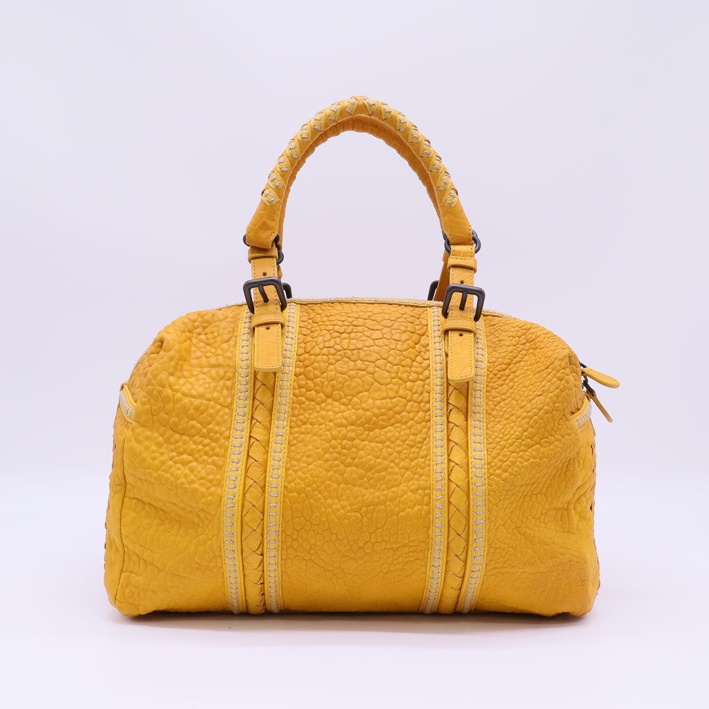 Bottega Veneta Pebbled Lambskin Top Handle Satchel B22668
