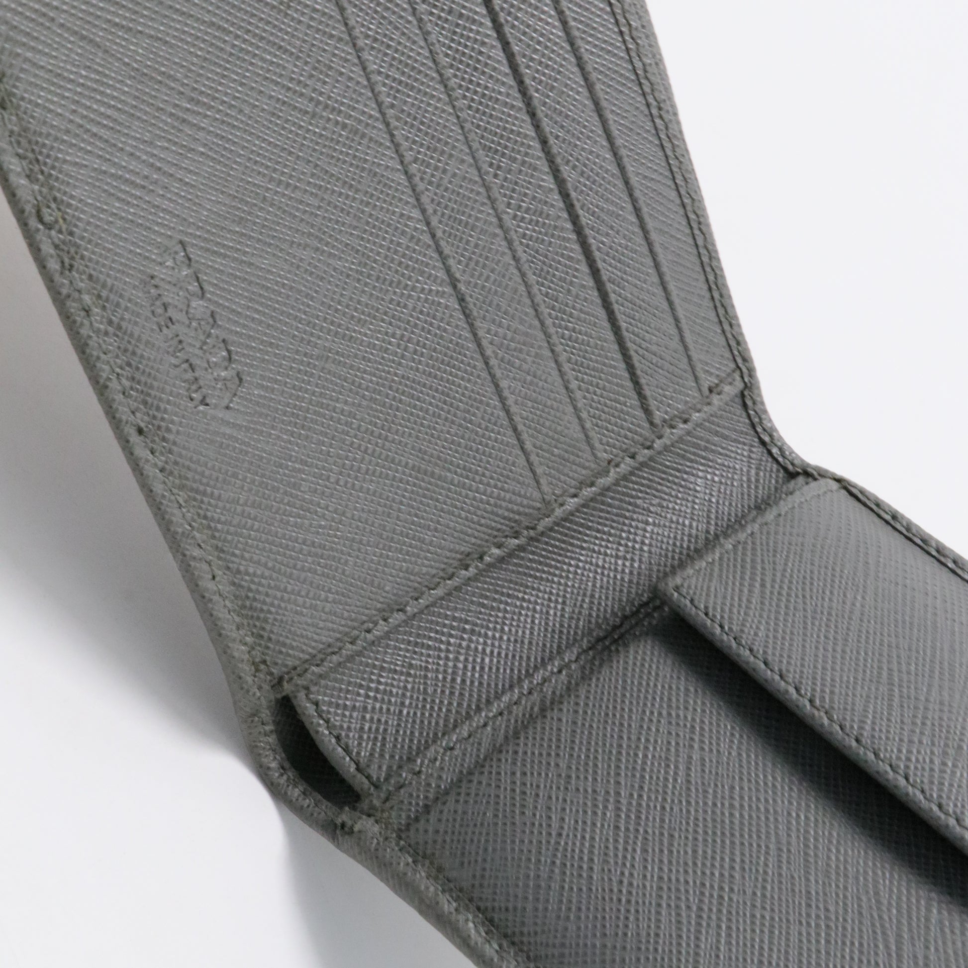 PRADA GREY SAFFIANO BIFOLD WALLET