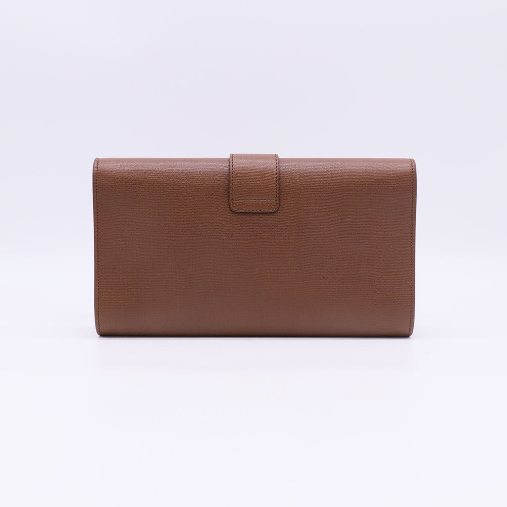 Yves Saint Laurent Brown Leather Cabas Chyc Clutch B23528