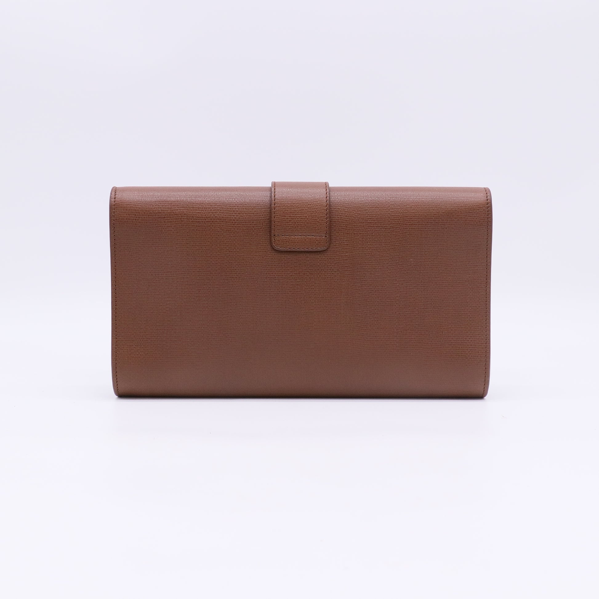 Yves Saint Laurent Brown Leather Cabas Chyc Clutch B23528