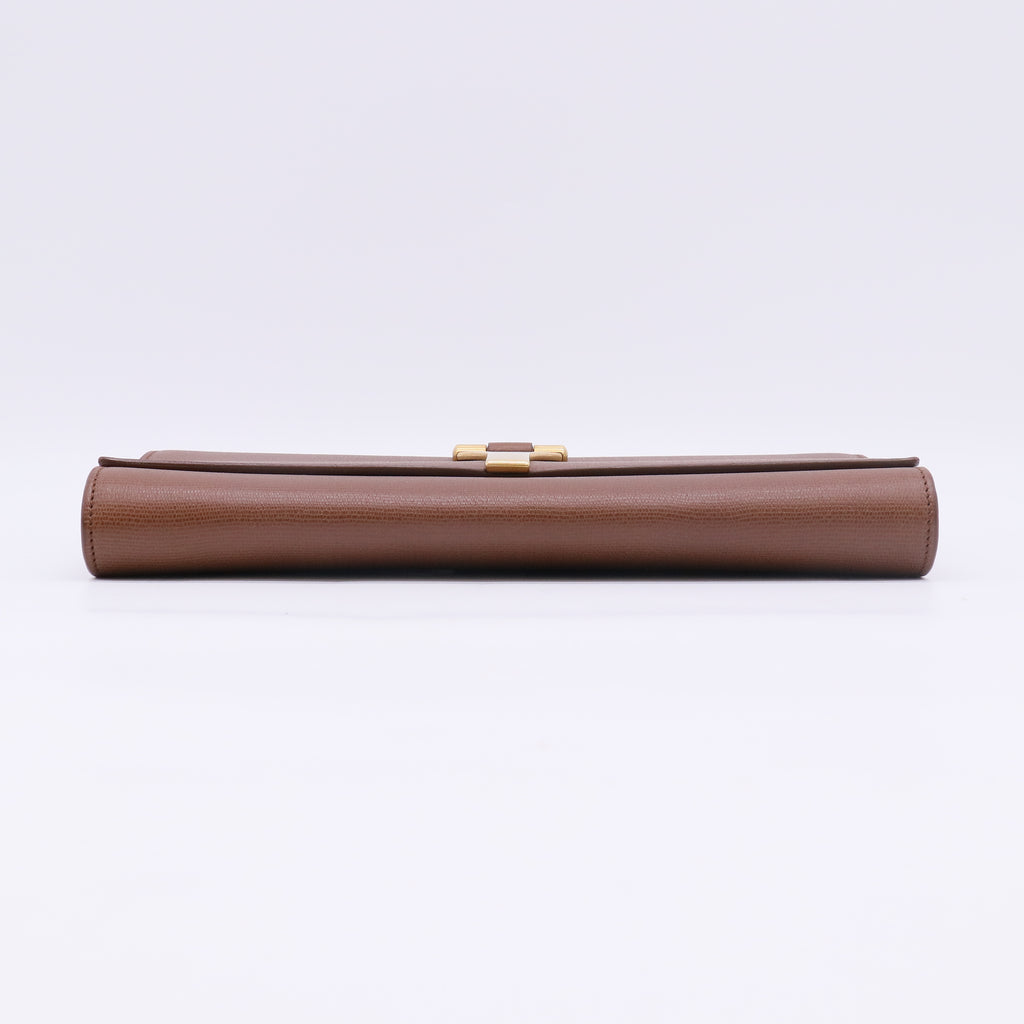 Yves Saint Laurent Brown Leather Cabas Chyc Clutch B23528