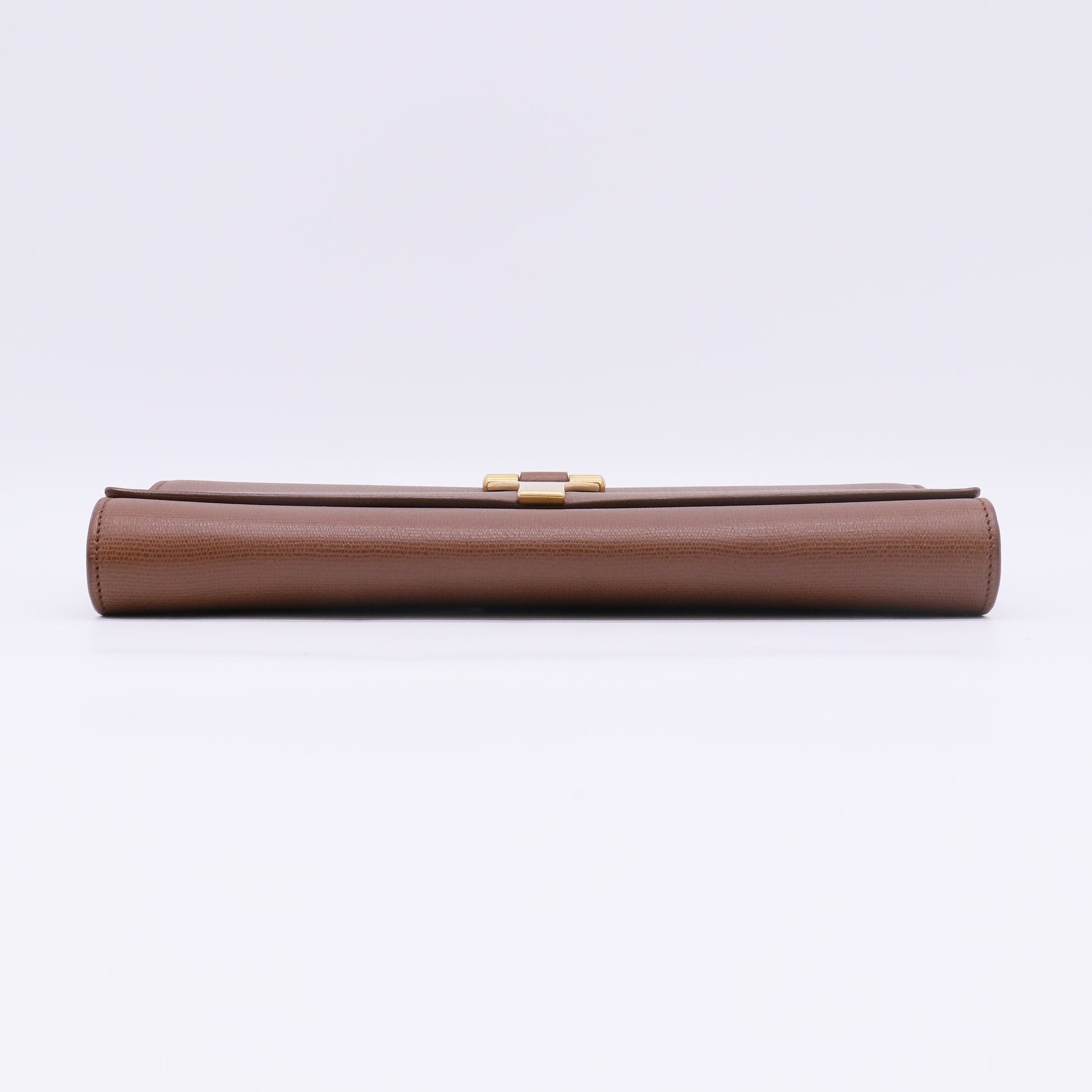 Yves Saint Laurent Brown Leather Cabas Chyc Clutch B23528