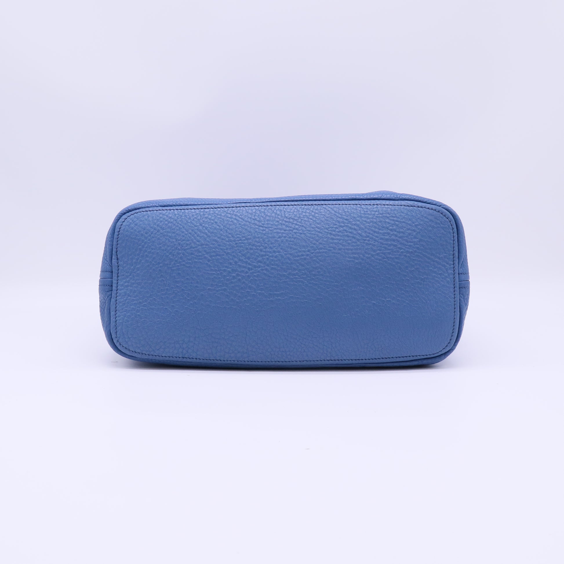 Blue Vitello Daino Leather Large Hobo Bag B22571