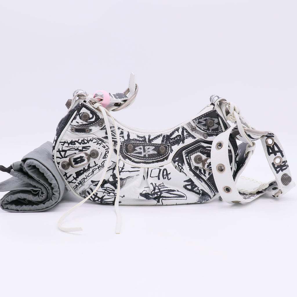 Le Cagole XS Shoulder Bag Black/White Graffiti twins LDJ5715