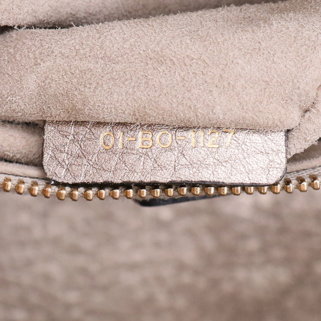 Christian Dior Metallic Nubuck Cannage Medium Lady Dior Bronze Gold Twins