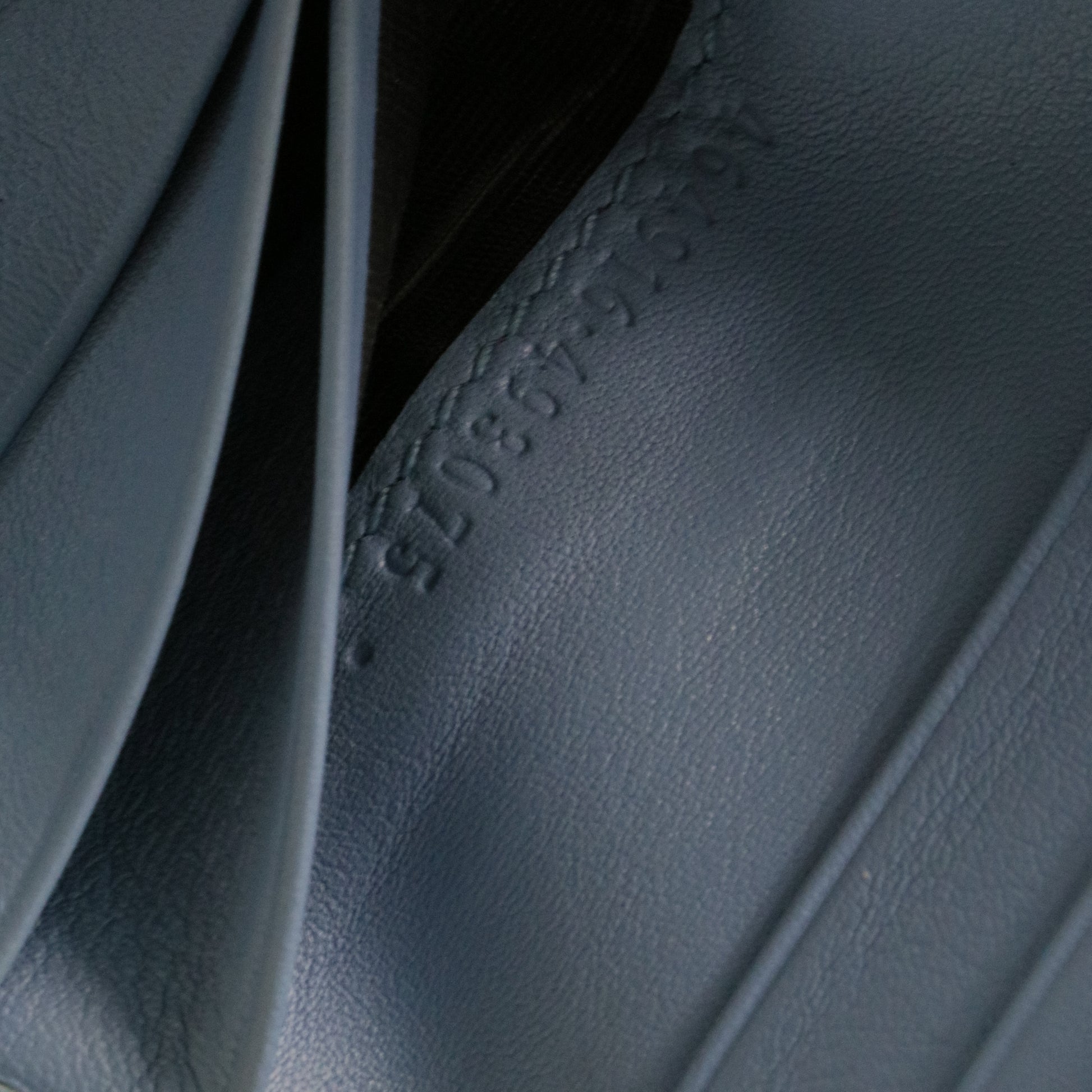 Blue Microssima Leather Compact Wallet