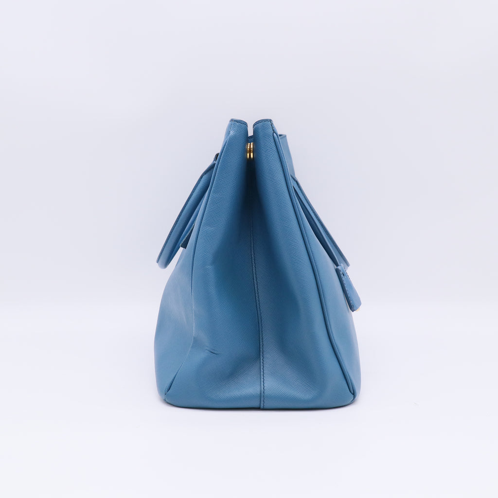 Prada Cobalto Saffiano Lux Leather Tote Bag  twins B23392