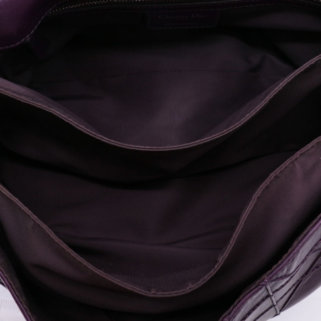 Dior New Lock Ruffle Flap Bag Purple Cannage Lambskin twins LDJ5712