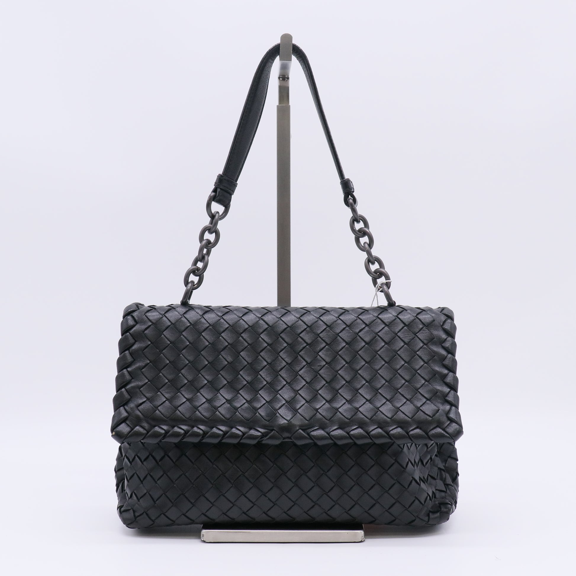 Bottega Veneta Black Intrecciato Woven Nappa Leather Baby Olimpia Bag Twins LDZ529