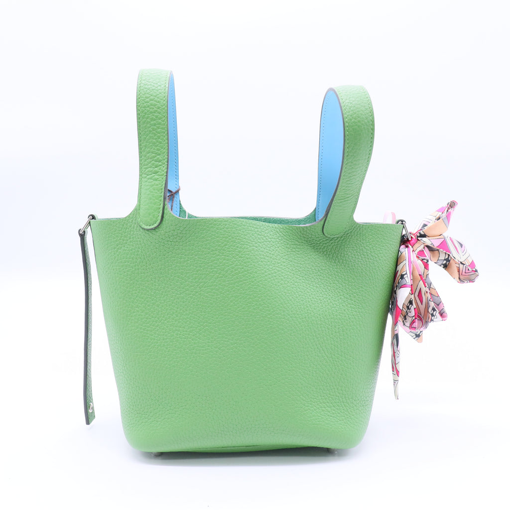 Hermès Picotin Lock 18 Vert Moyen Clemence Palladium Hardware Twins LDJ3108