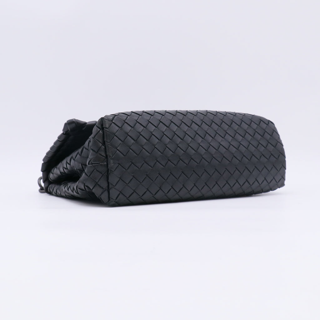 Bottega Veneta Black Intrecciato Woven Nappa Leather Baby Olimpia Bag Twins LDZ529