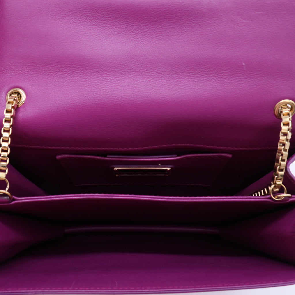 Salvatore Ferragamo Calfskin Thalia Flap Shoulder Bag Wine Twins LDJ4247