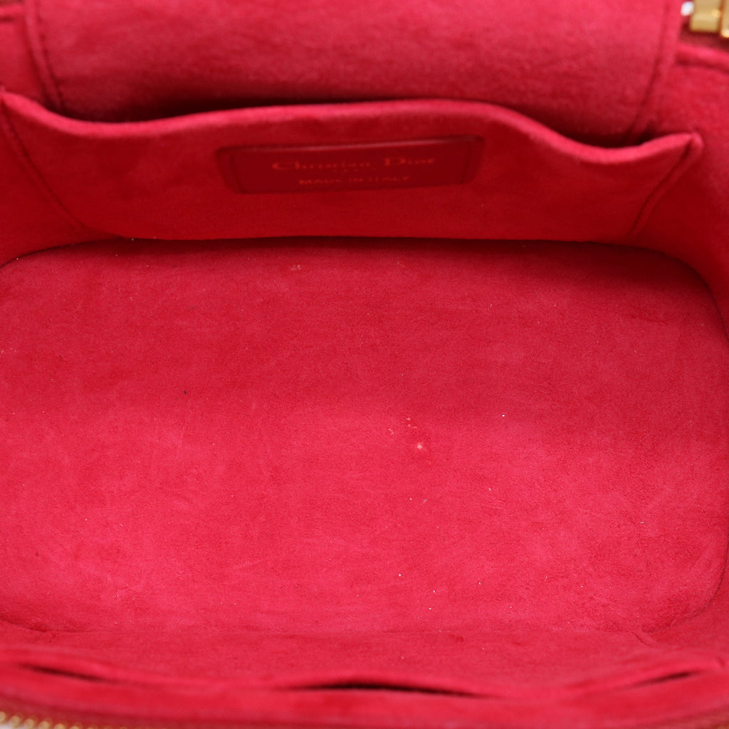 Small Dior Travel Vanity Case Poppy Red Cannage Lambskin twins LDJ5710