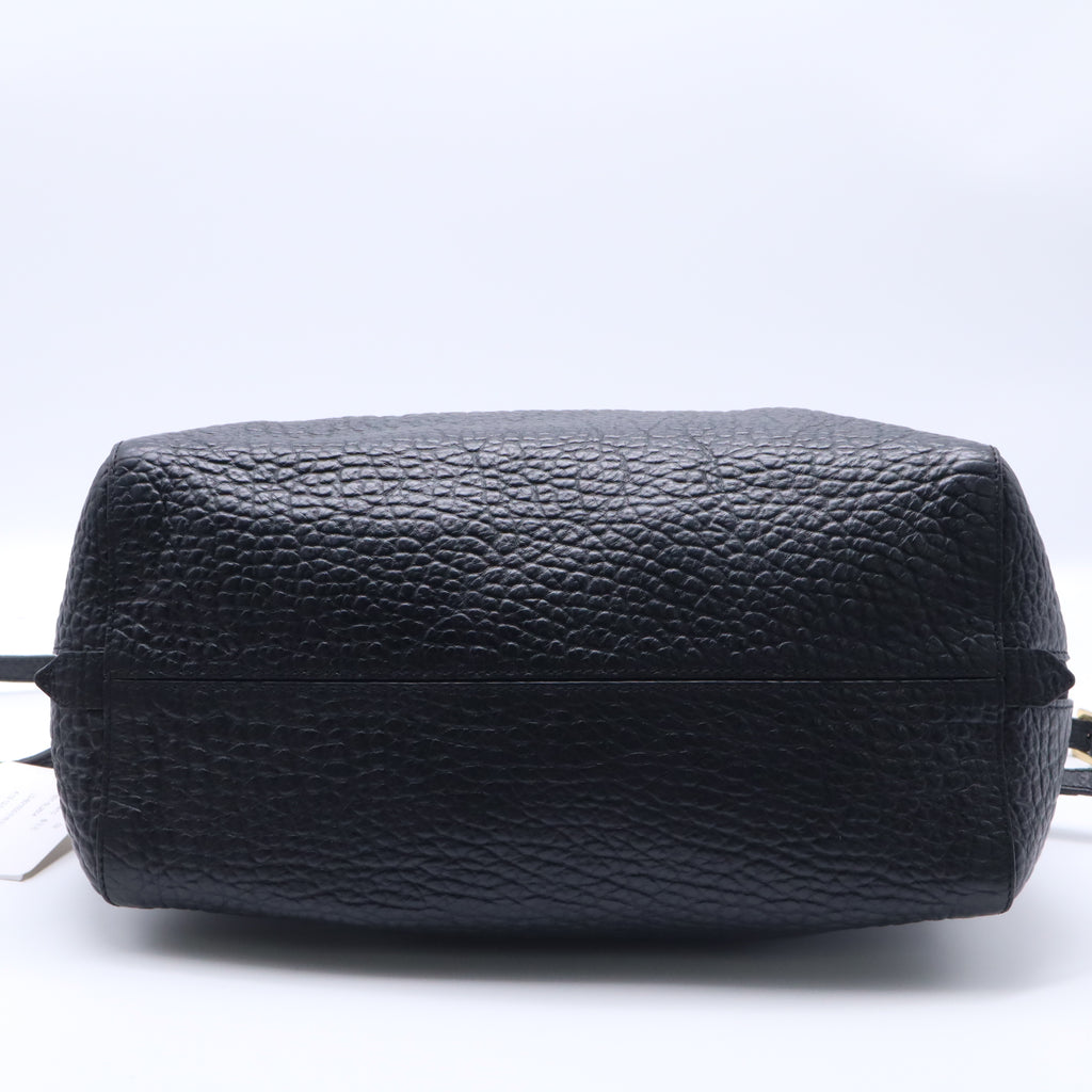 Burberry Black Grained Leather Orchard Boston Bag Twins B21500