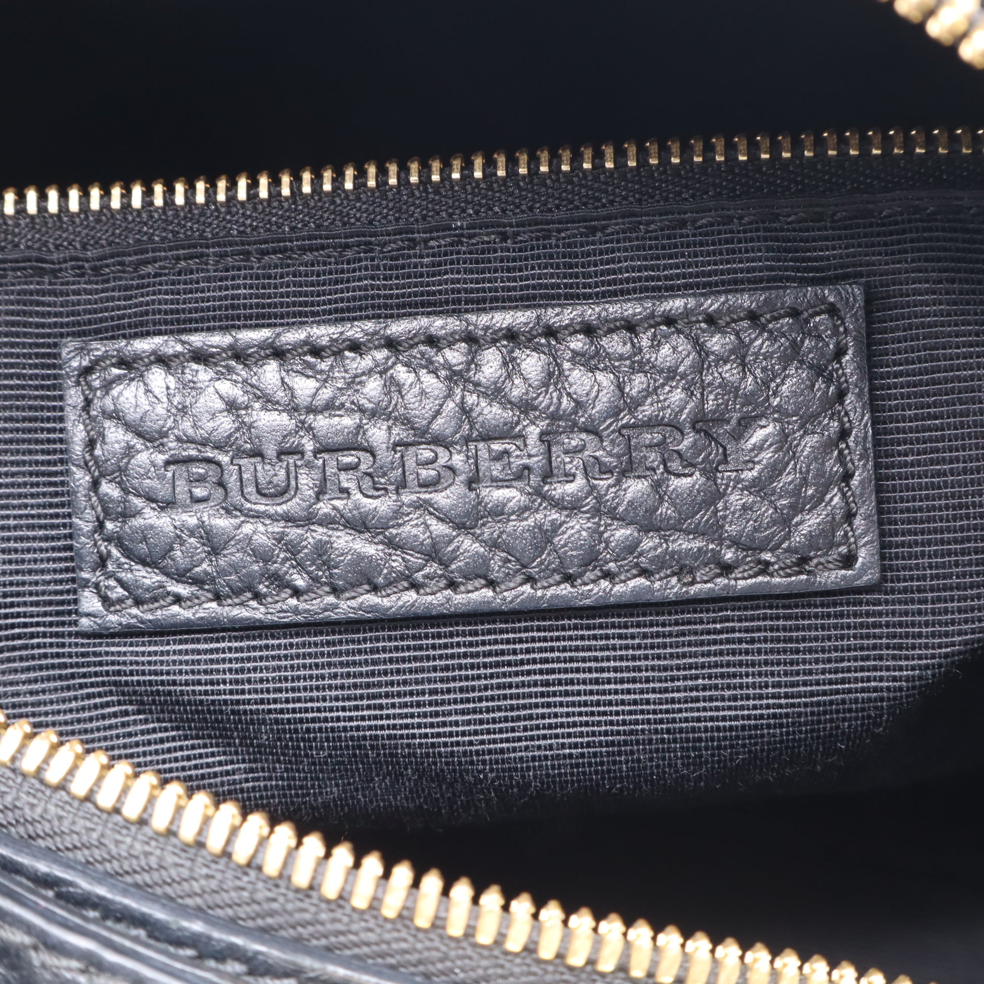 Burberry Black Grained Leather Orchard Boston Bag Twins B21500