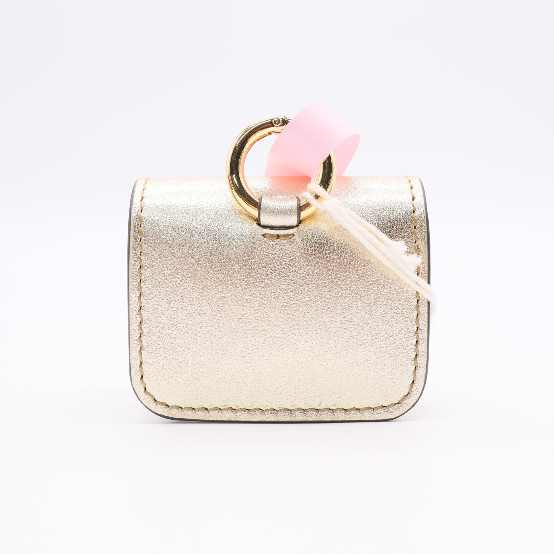 Valentino VLogo Gold Leather Airpods Case Twins LDJ3117