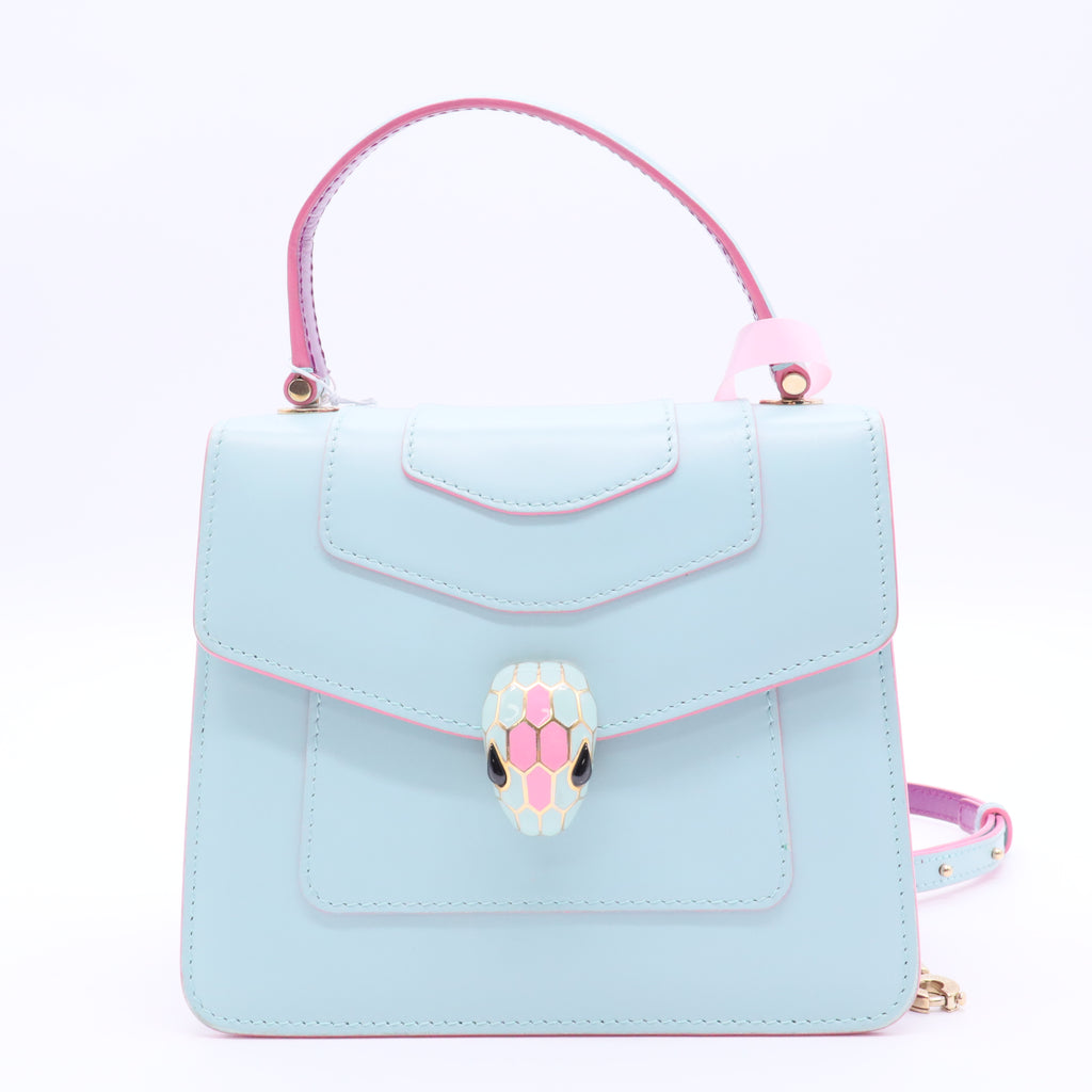 Serpenti Forever Top Handle Bag Leather Small LDJ2209 Twins