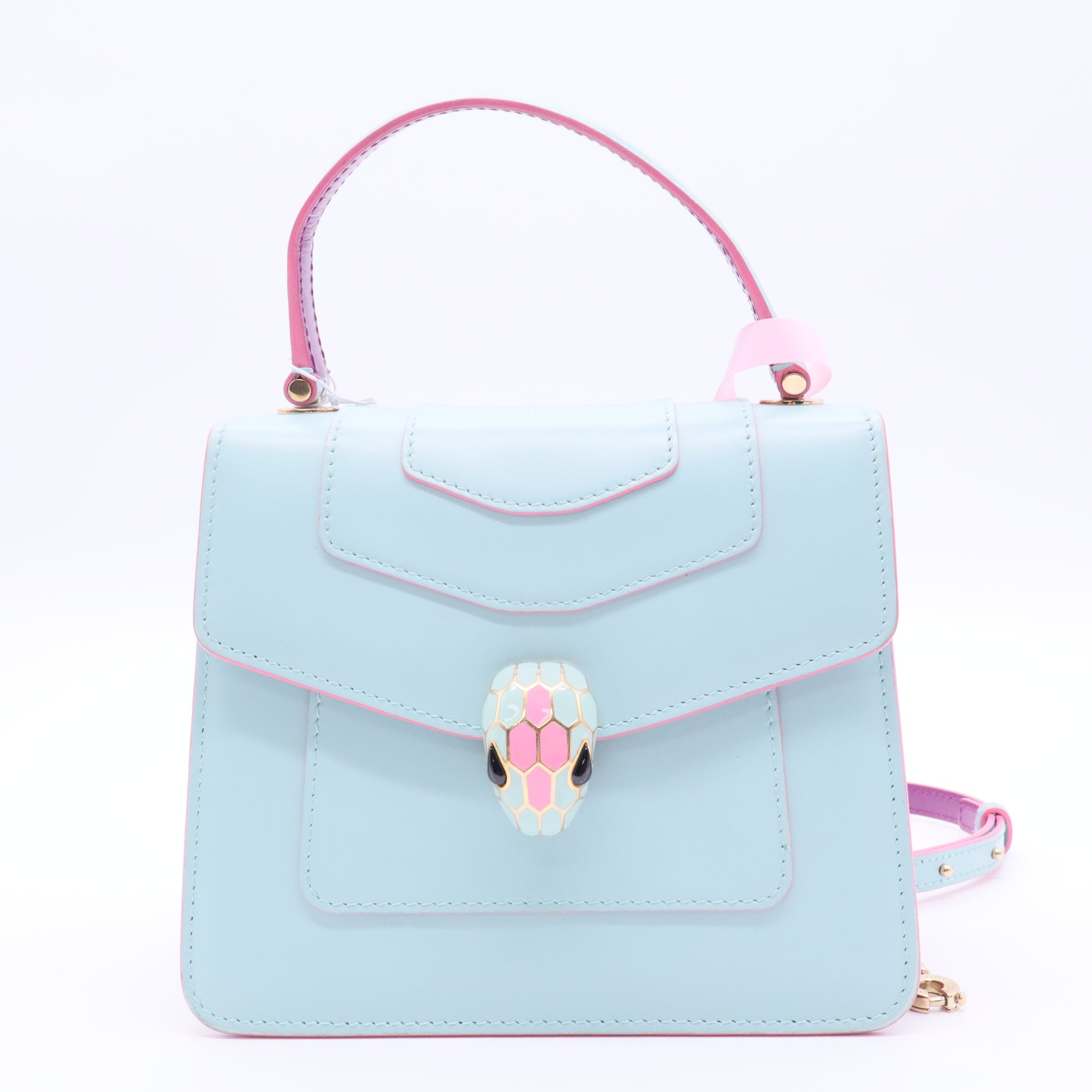 Serpenti Forever Top Handle Bag Leather Small LDJ2209 Twins