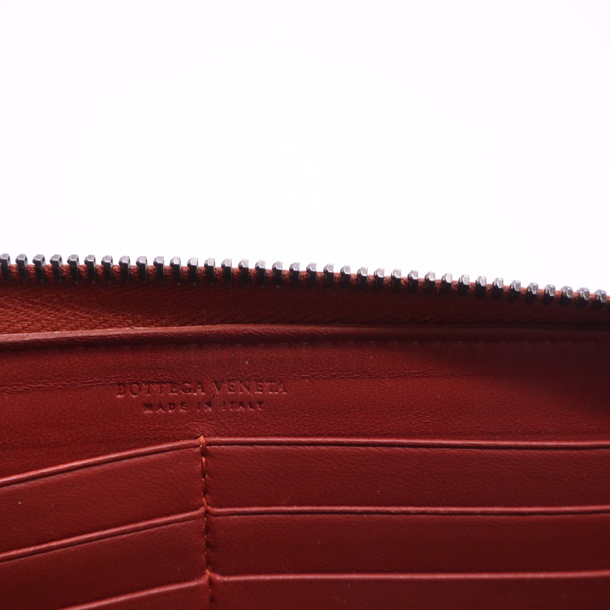 Intrecciato Nappa Zip Around Wallet Red
