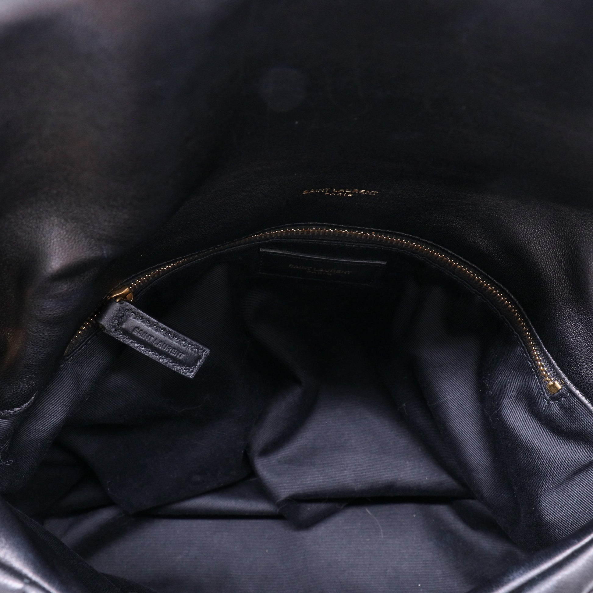 Yves Saint Laurent Black Quilted Lambskin Leather Medium Puffer Loulou Bag Twins LDJ3157