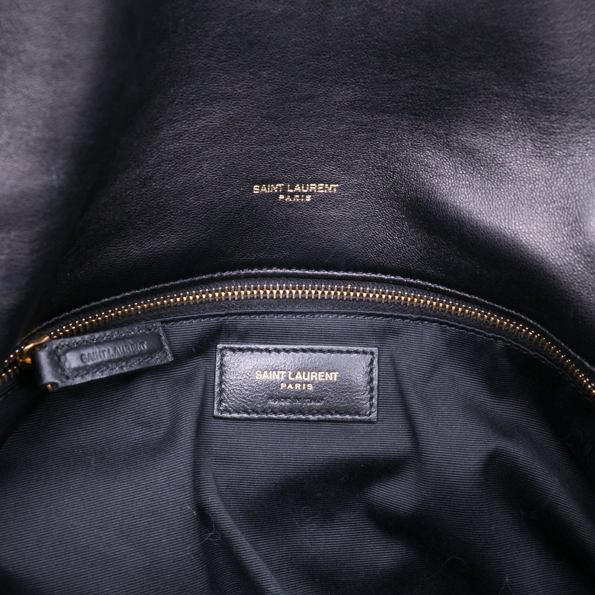 Yves Saint Laurent Black Quilted Lambskin Leather Medium Puffer Loulou Bag Twins LDJ3157