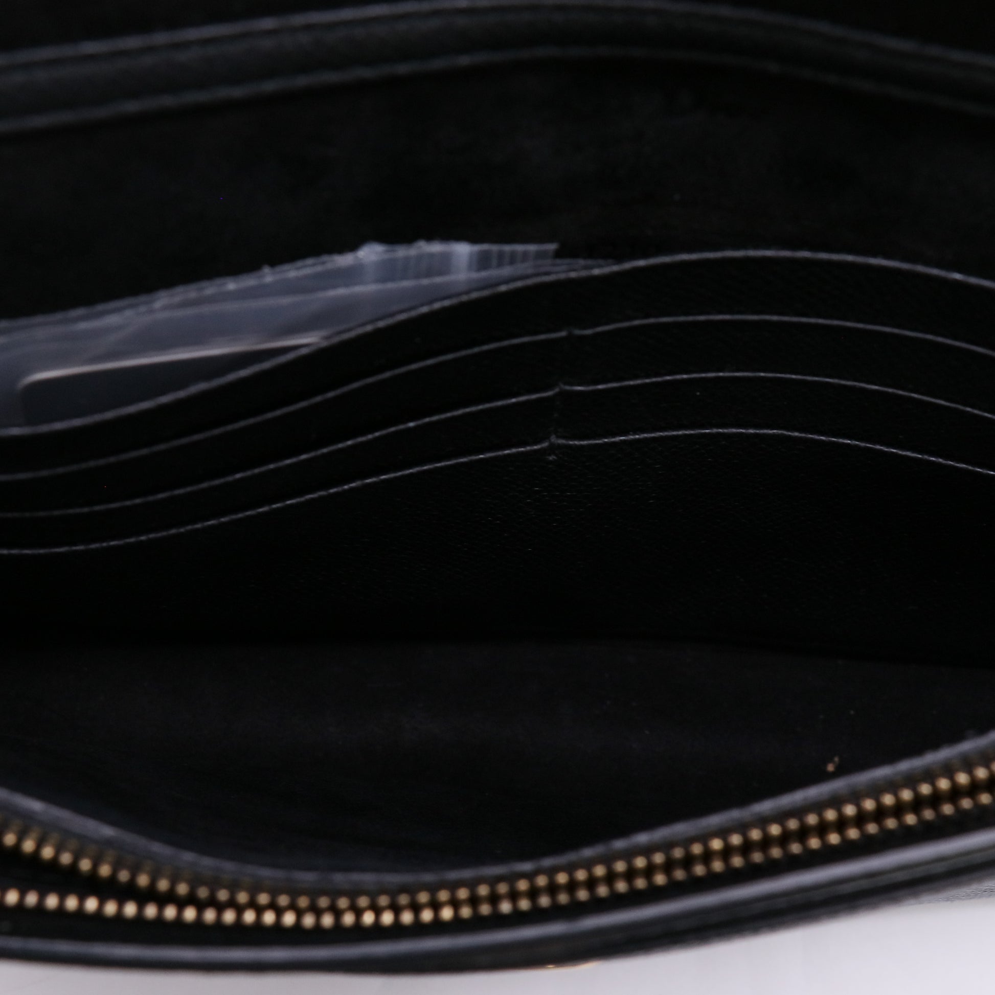 Medium Saddle Pouch with Chain Black Grained Calfskin twins LDJ5709