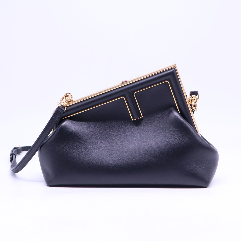 Shiny Nappa Small Fendi First Black B21493