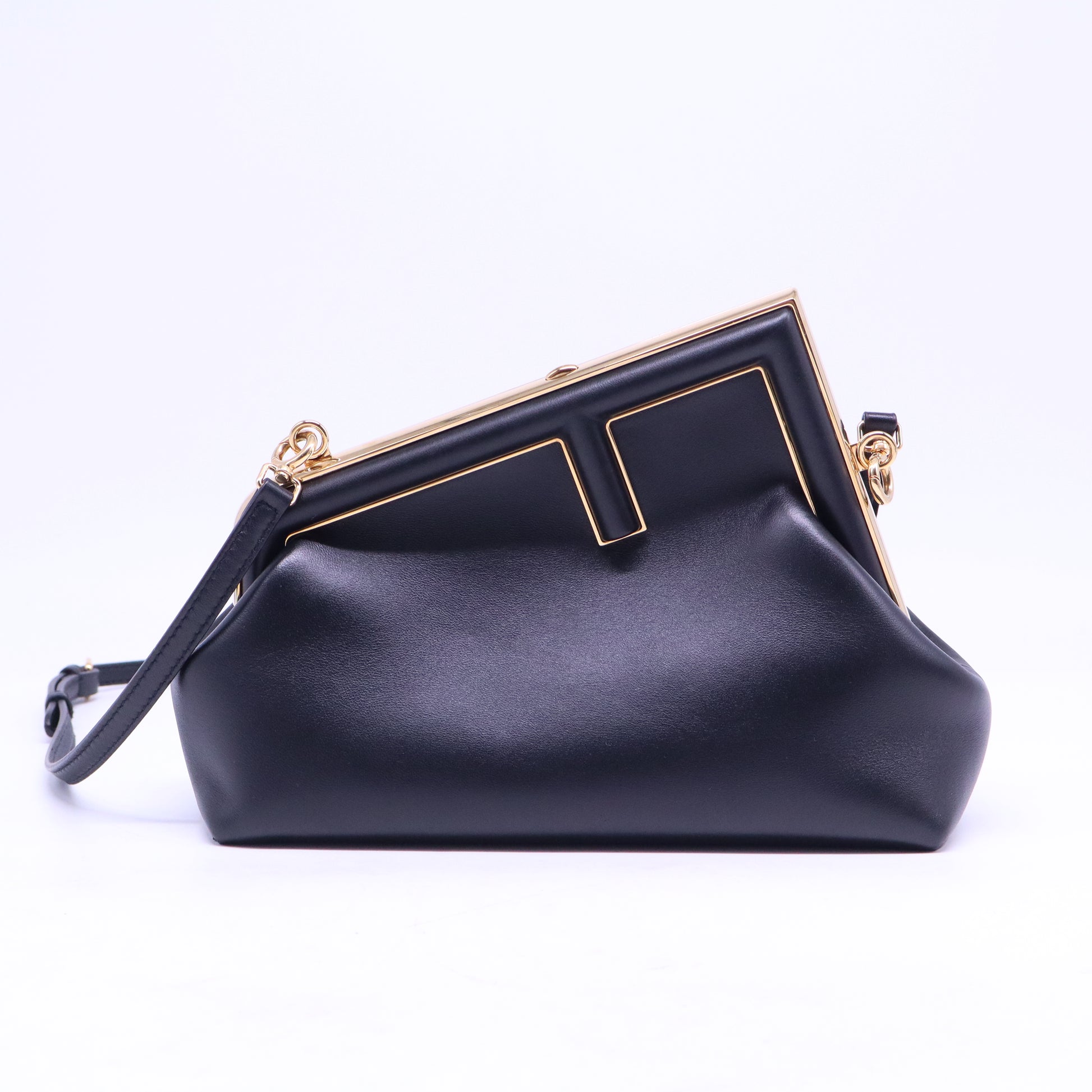 Shiny Nappa Small Fendi First Black B21493