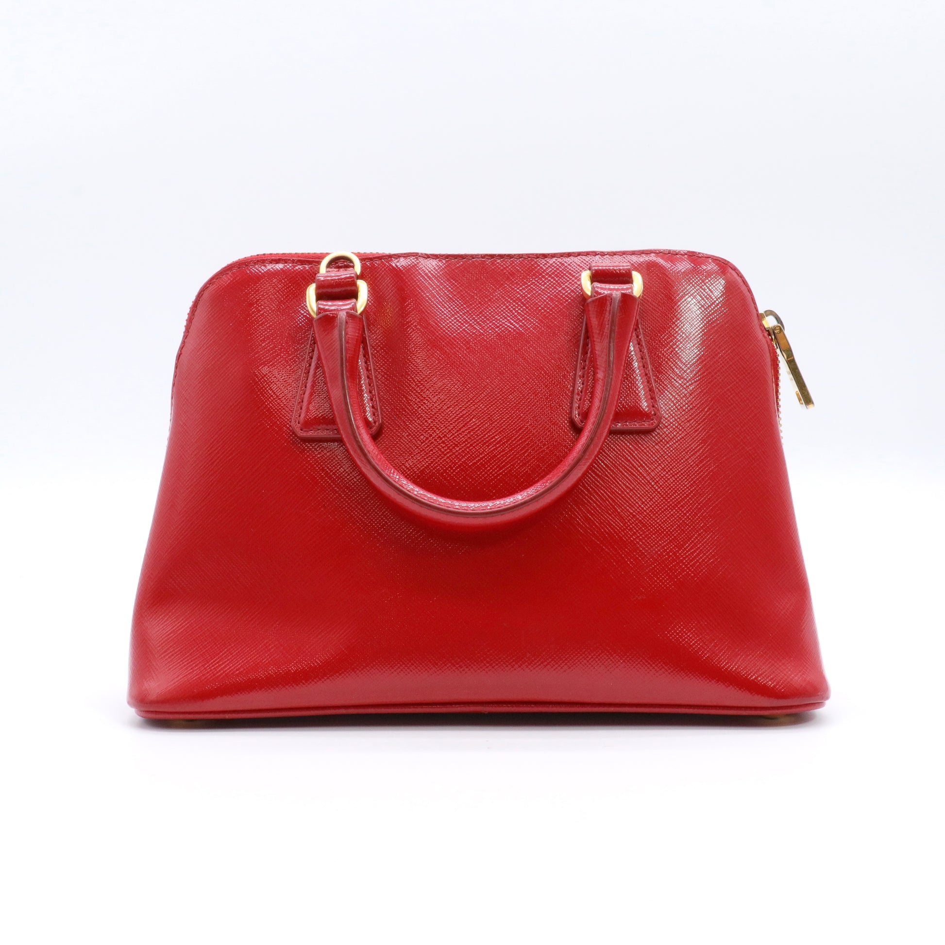 Promenade Mini Red Saffiano Vernice Leather twins