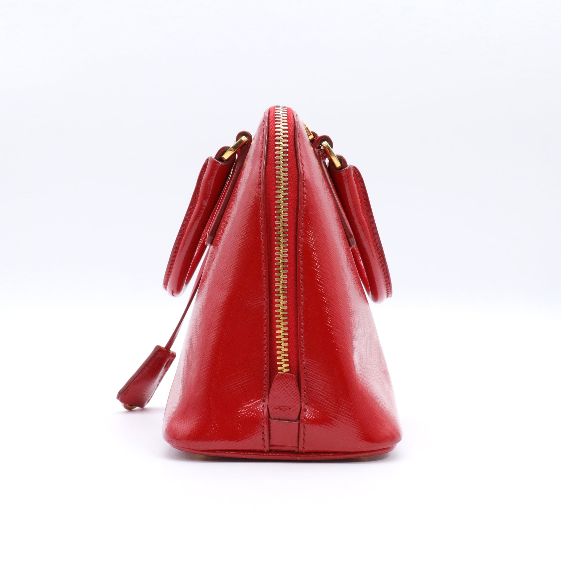 Promenade Mini Red Saffiano Vernice Leather twins