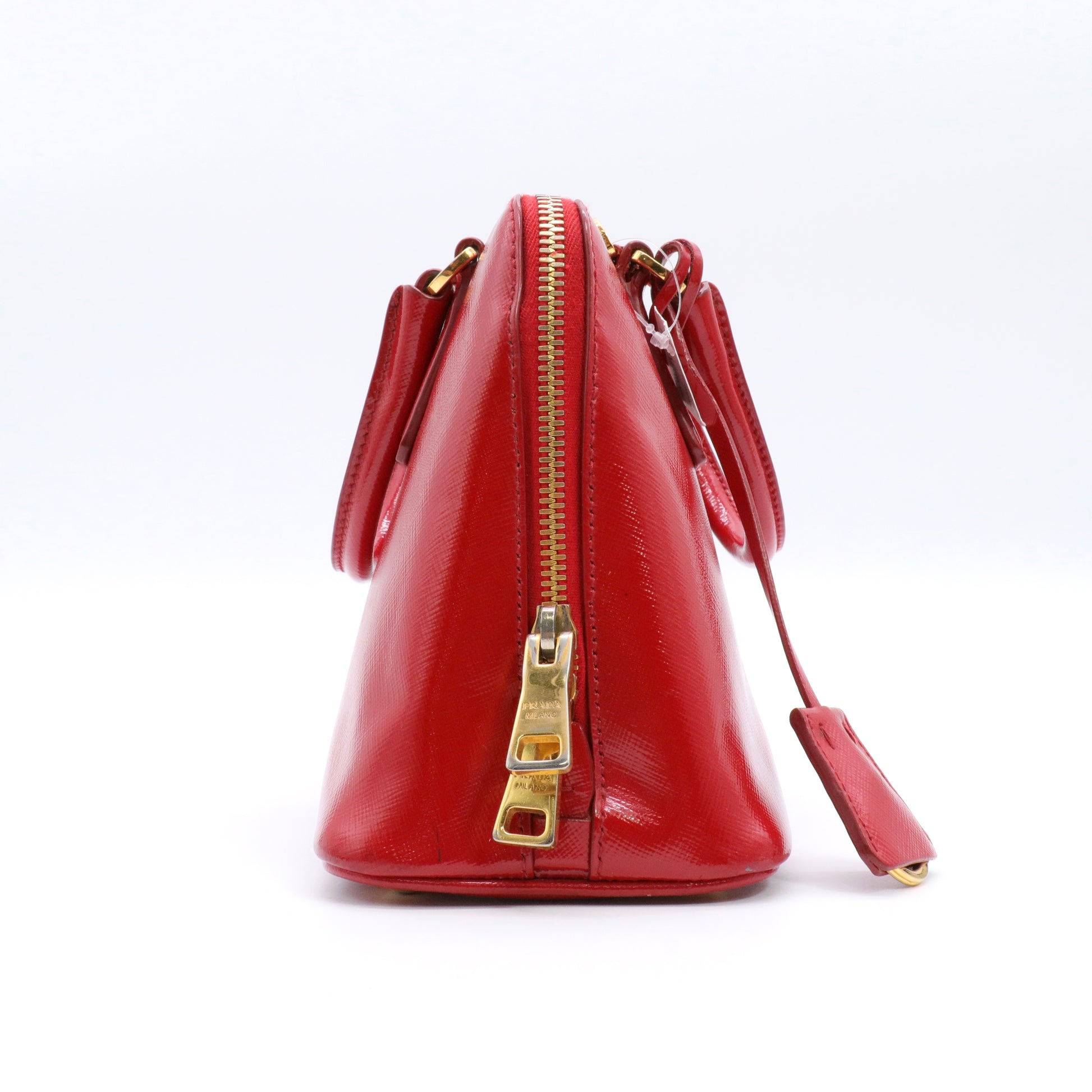 Promenade Mini Red Saffiano Vernice Leather twins