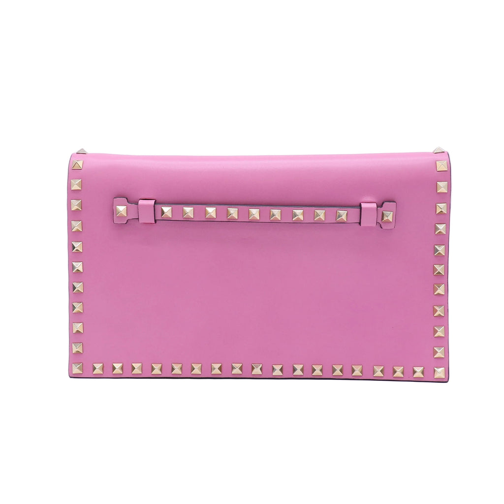 Valentino Garavani Nappa Rockstud Wristlet Clutch Ninphea twins B22602