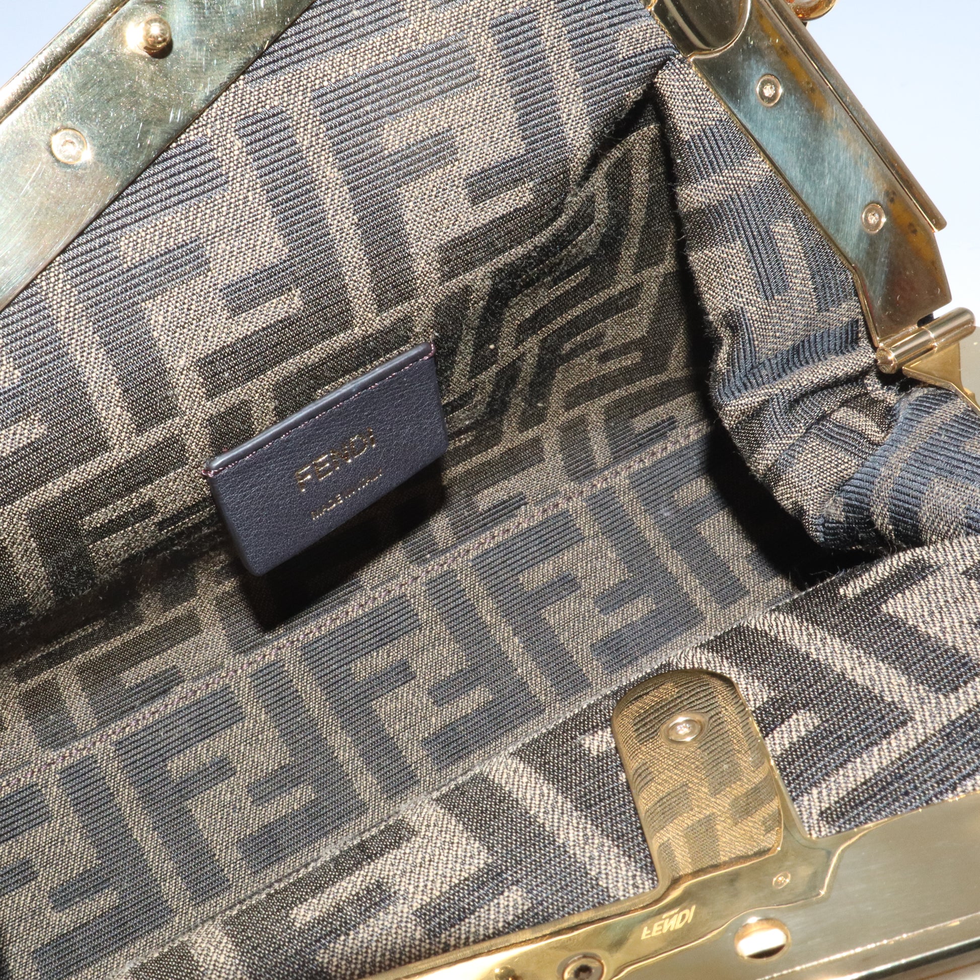Shiny Nappa Small Fendi First Black B21493