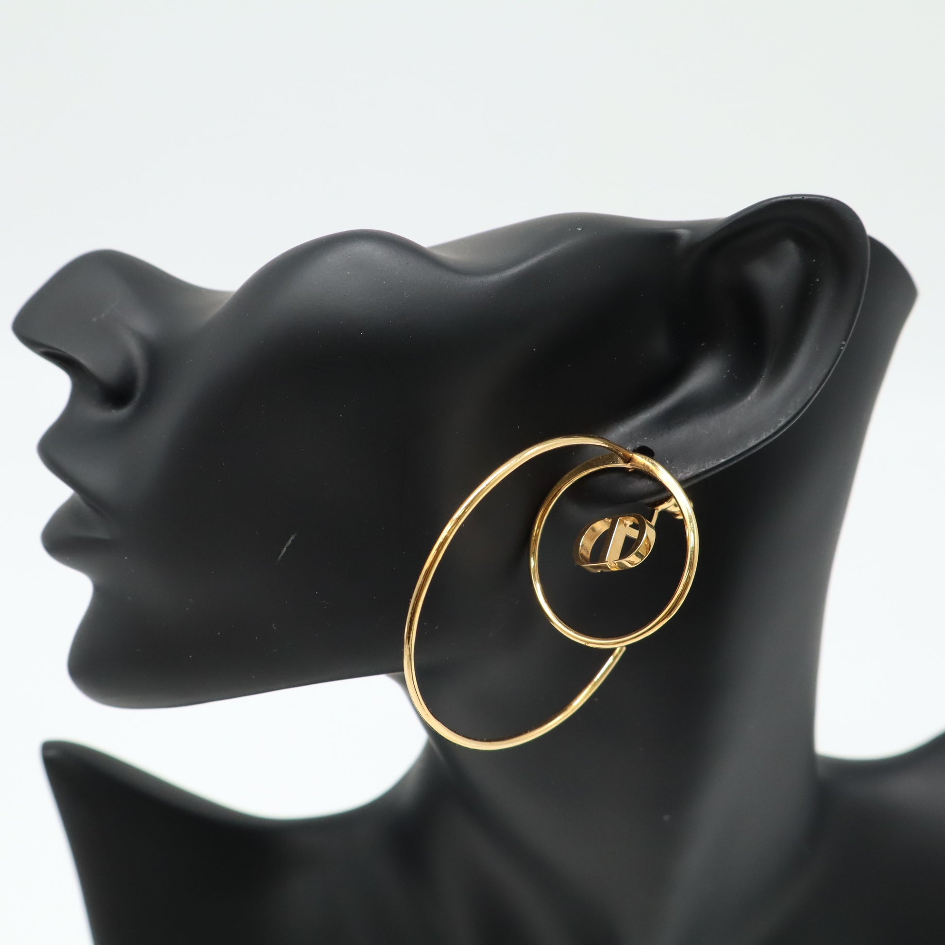 Christian Dior CD Hoop Drop Earrings W21547