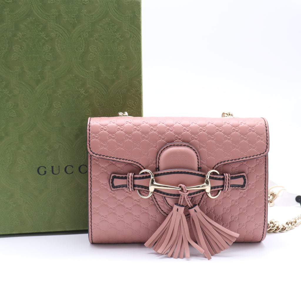 Emily Chain Flap Bag Microguccissima Leather Mini Twins B22287