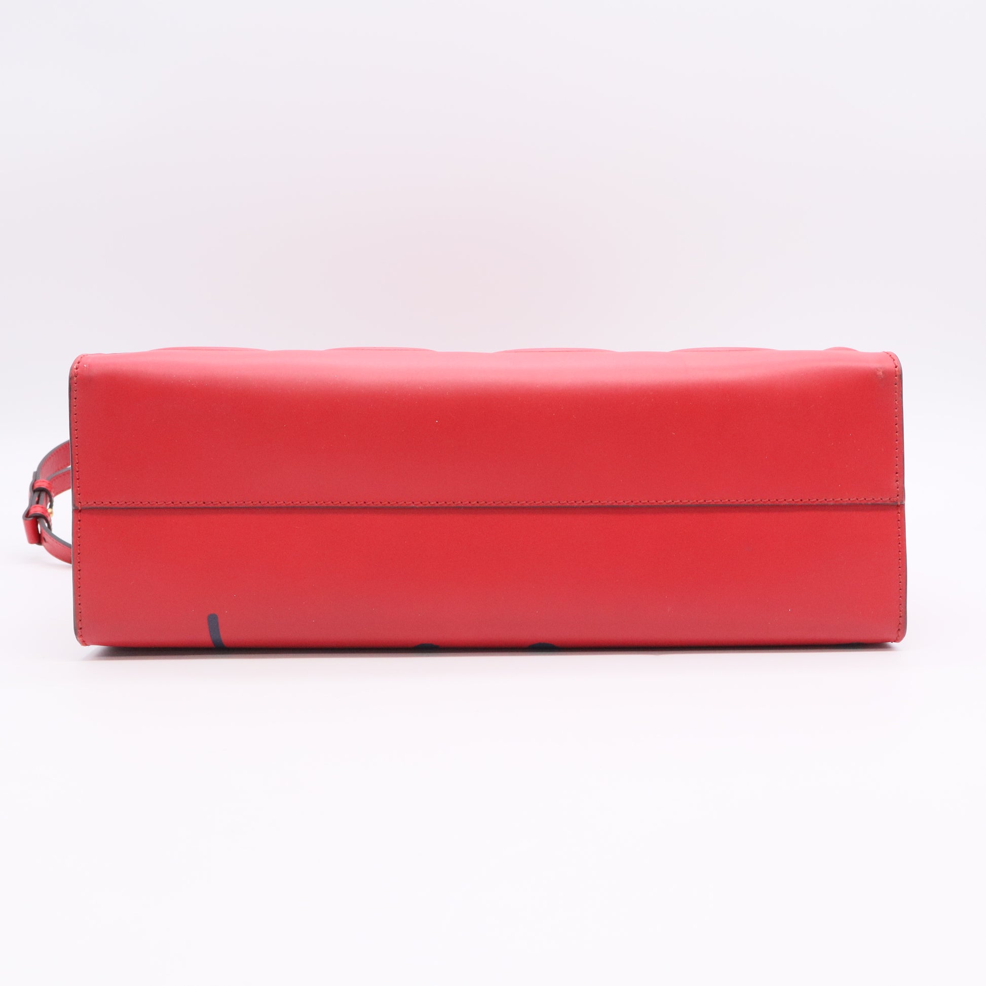 Red and Black Leather Graffiti Ghost Tote Crossbody Bag TWINS LDJ3089