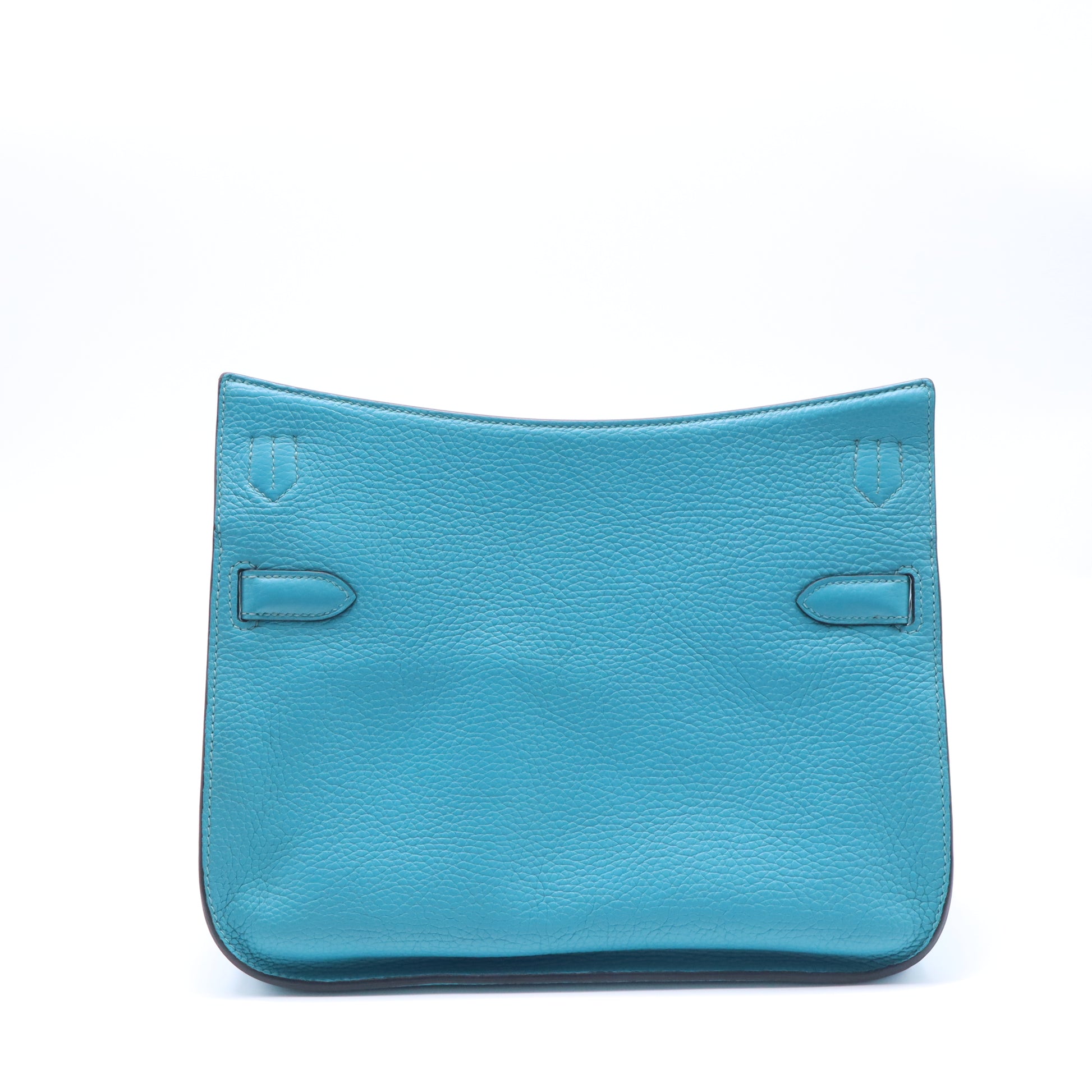 Hermes 28cm Blue Jean Clemence Leather Palladium Plated Jypsiere Bag twins B22123