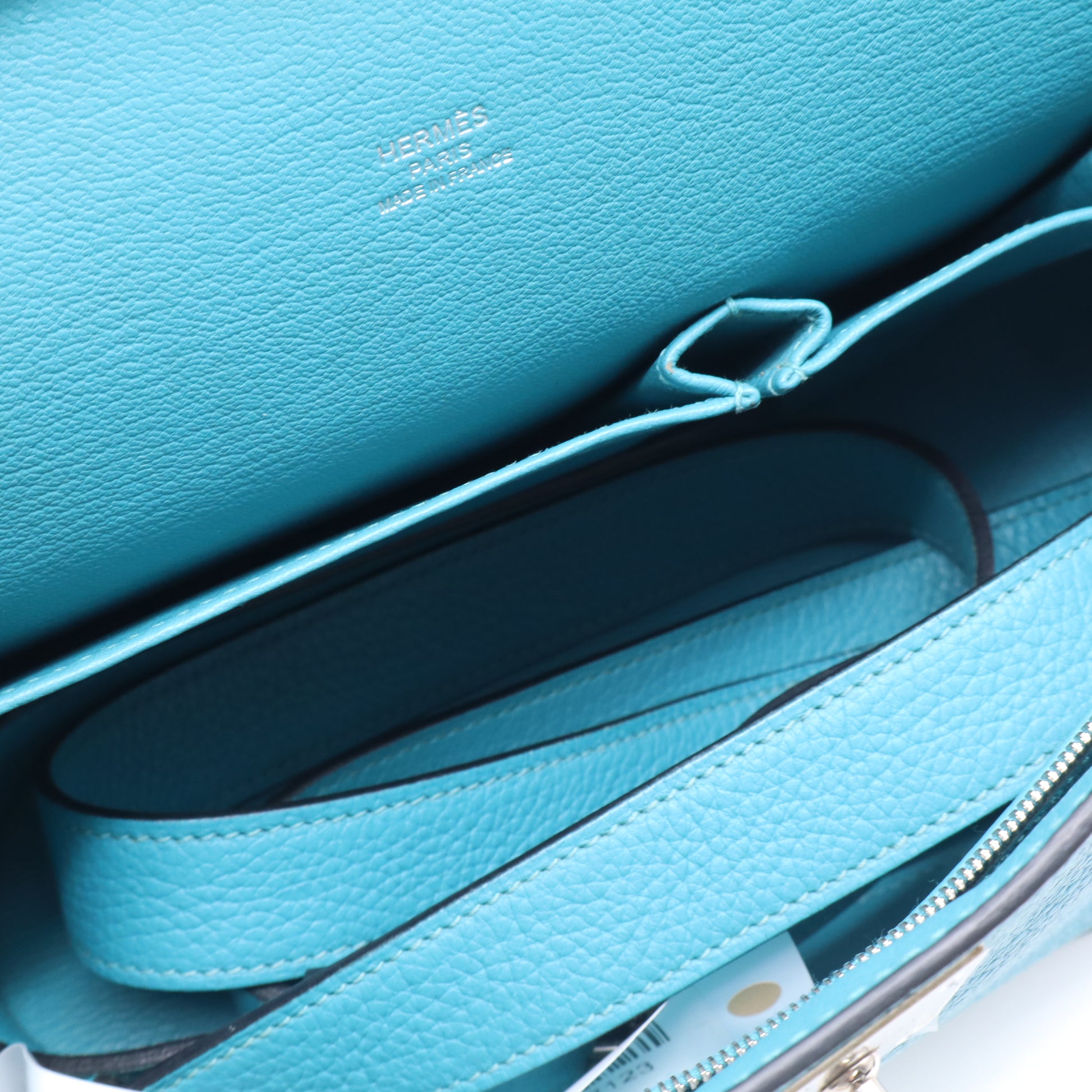 Hermes 28cm Blue Jean Clemence Leather Palladium Plated Jypsiere Bag twins B22123