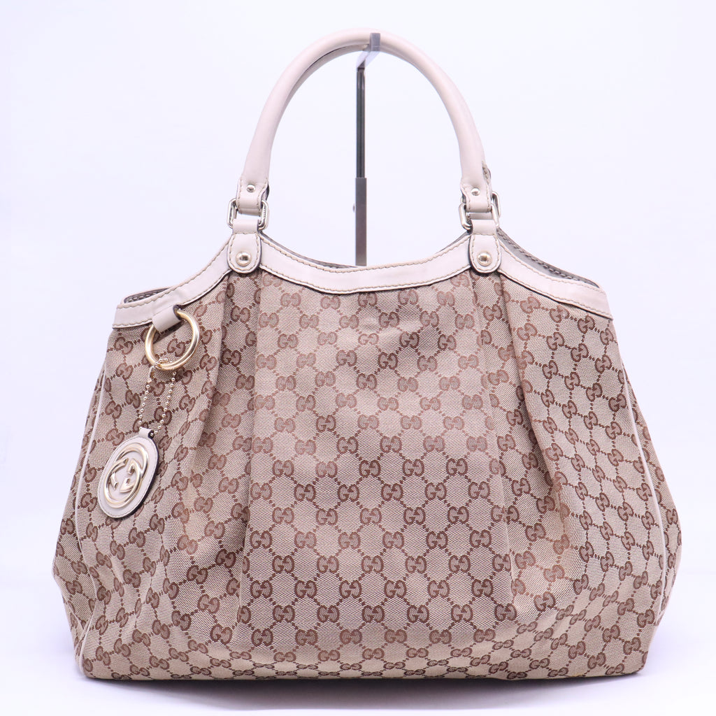 GG Canvas and Leather Large Sukey Tote B20842