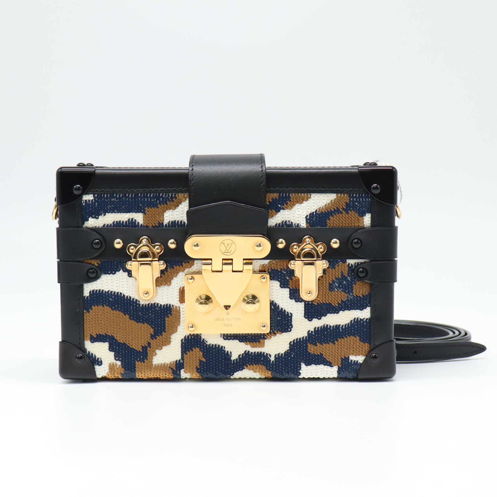 Louis Vuitton Limited Edition Sequin and Leather Petite Malle Bag twins LDJ4501