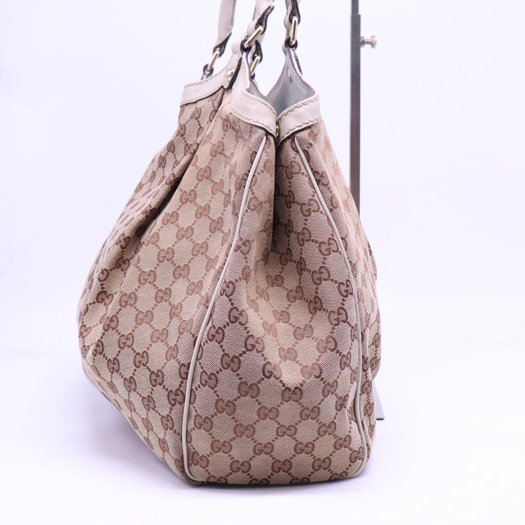 GG Canvas and Leather Large Sukey Tote B20842